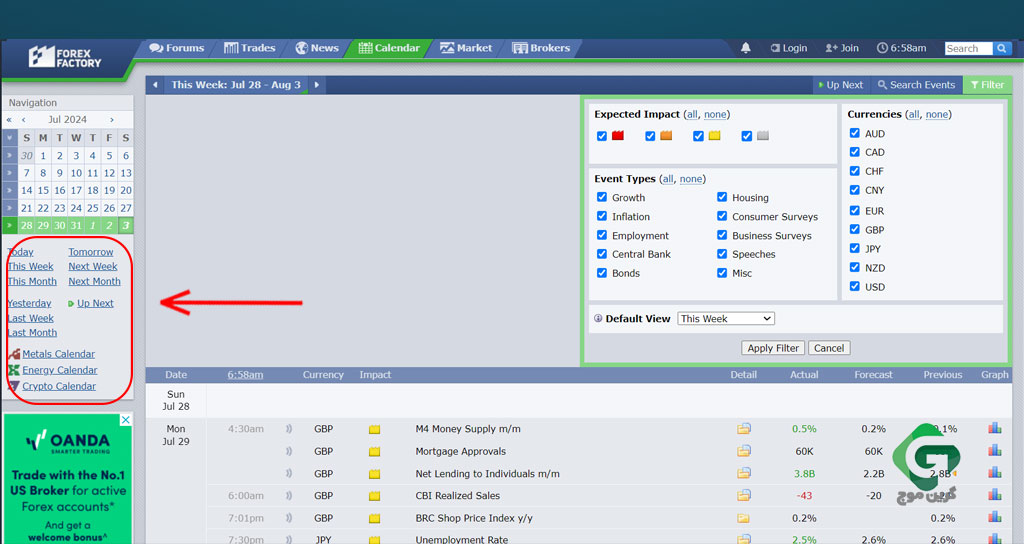 تقویم فارکس فکتوری