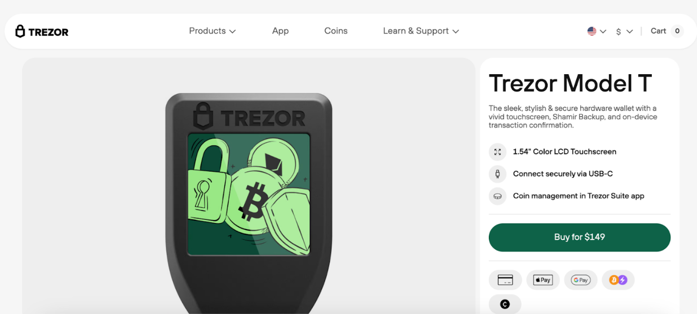 Trezor مدل T