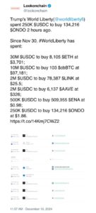 ترامپ در پروژه های دیفای دور دور میکند 1 قبلاً هر کدام از Chainlink و Aave را 2 میلیون دلار خریداری کرده بود